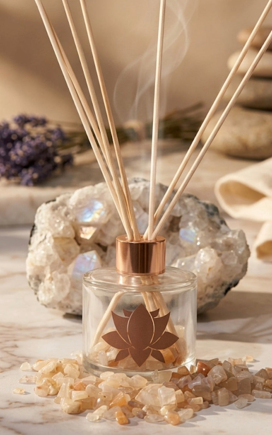 Moonstone Crystal Infused Reed Diffuser