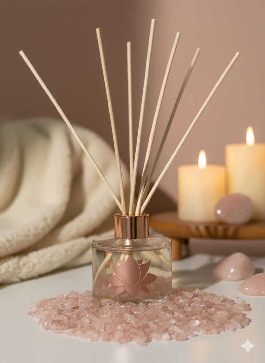 Rose Quartz Crystal Infused Reed Diffuser