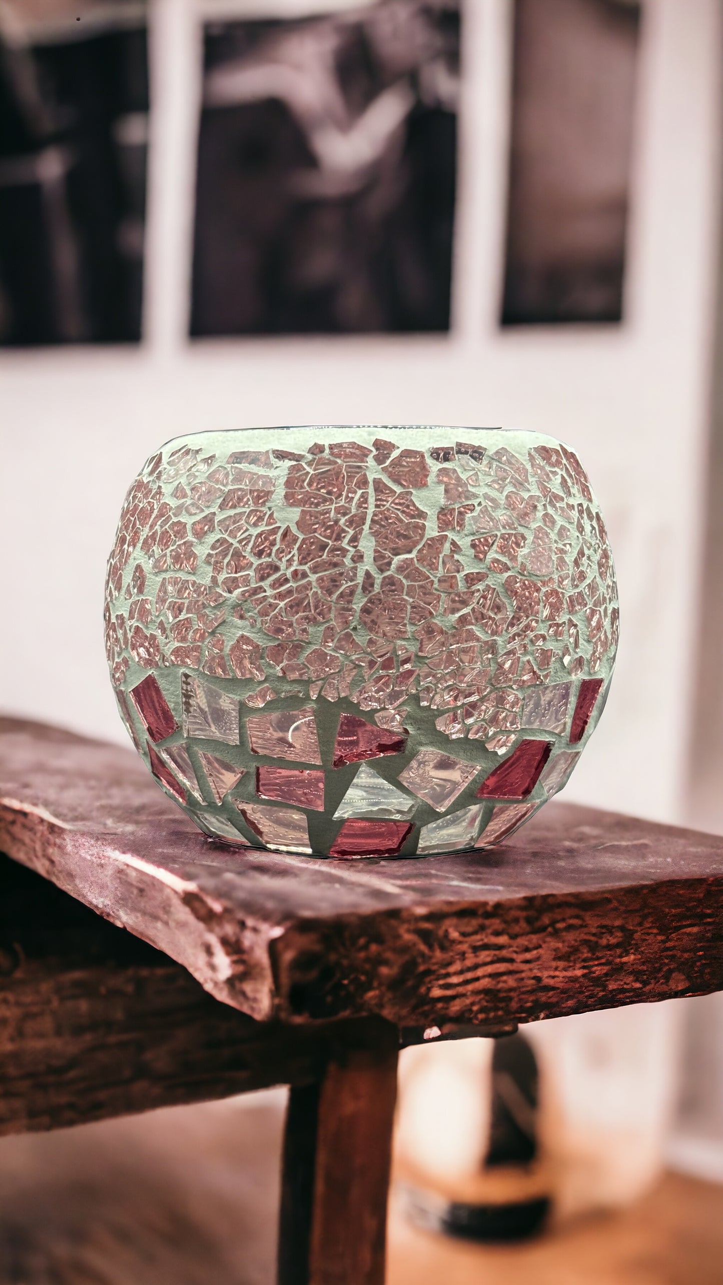 Large Soy Candle - Pink Mosaic