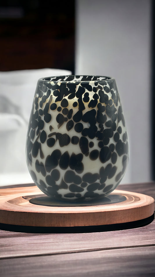 Jumbo Soy Candle - Black and White Leopard Print