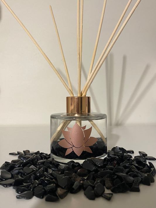 Black Obsidian Crystal Infused Reed Diffuser