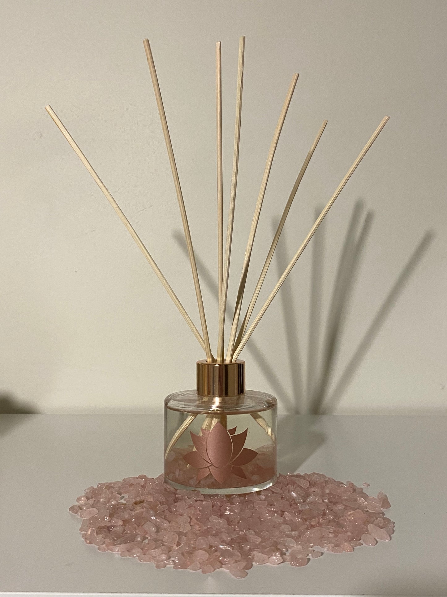 Rose Quartz Crystal Infused Reed Diffuser