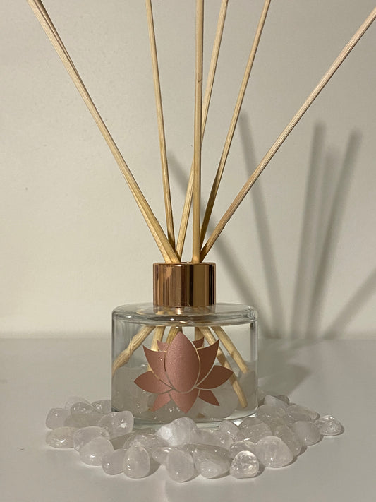 Clear Quartz Crystal Infused Reed Diffuser