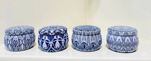 Blue & White Hampton tins (Box Set of 4)