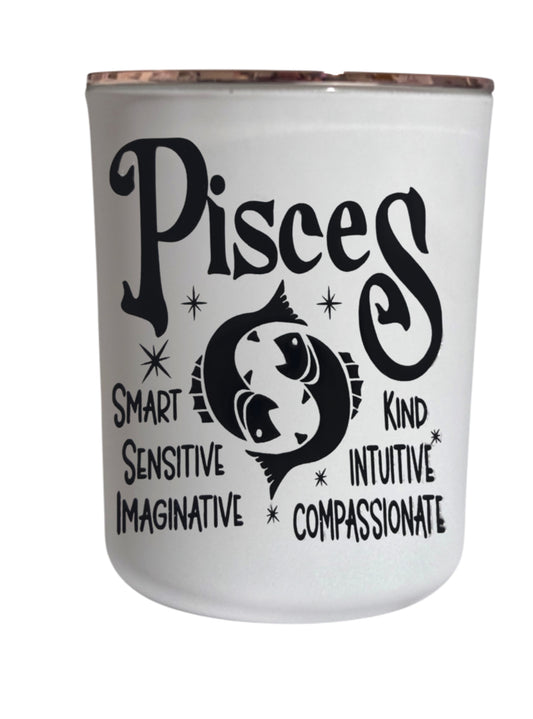 Pisces Star Sign - Large Candle