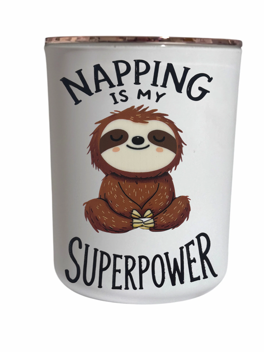 Napping is my superpower Large Candle